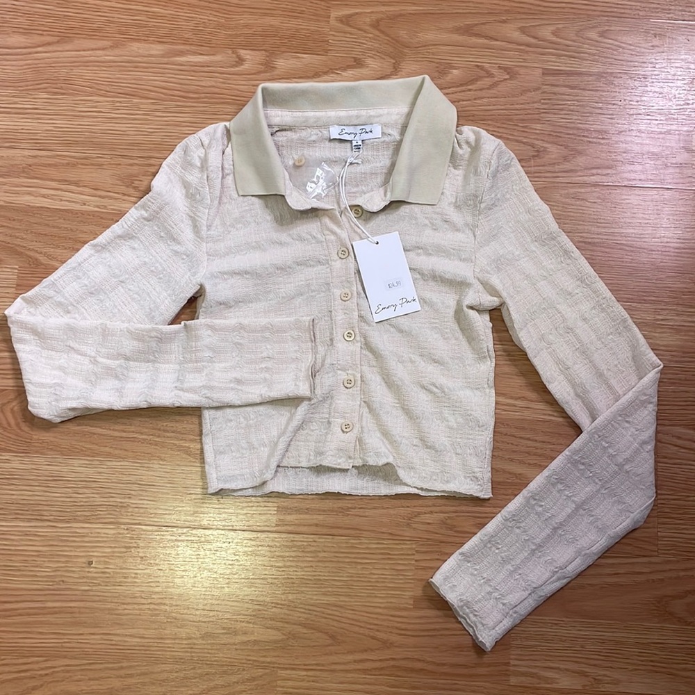Button Down Long Sleeve Top